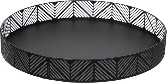Secret de Gourmet Kosz, taca z metalu, czarna, średnica 30 cm