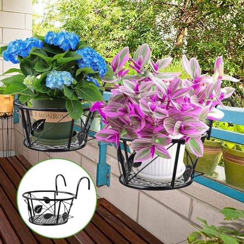 Support de pot de fleurs suspendu pour optimiser les petits balcons et clôtures - 3