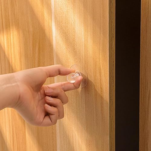 Miniatura 3 de dophee 8 tiradores de acrílico autoadhesivos para armarios, armarios, cajones de puerta, 1.57 x 1.57 x 0.98 pulgadas