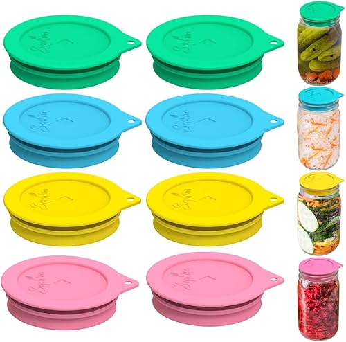 SOPHICO tapas de fermentación de silicona, tapas superiores de fermentación sin agua para frascos Mason, tapas fermentadoras para encurtidos, Kimchi