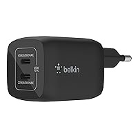 Belkin Doppio caricabatteria da parete USB-C da 65 W, ricarica rapida PD 3.0