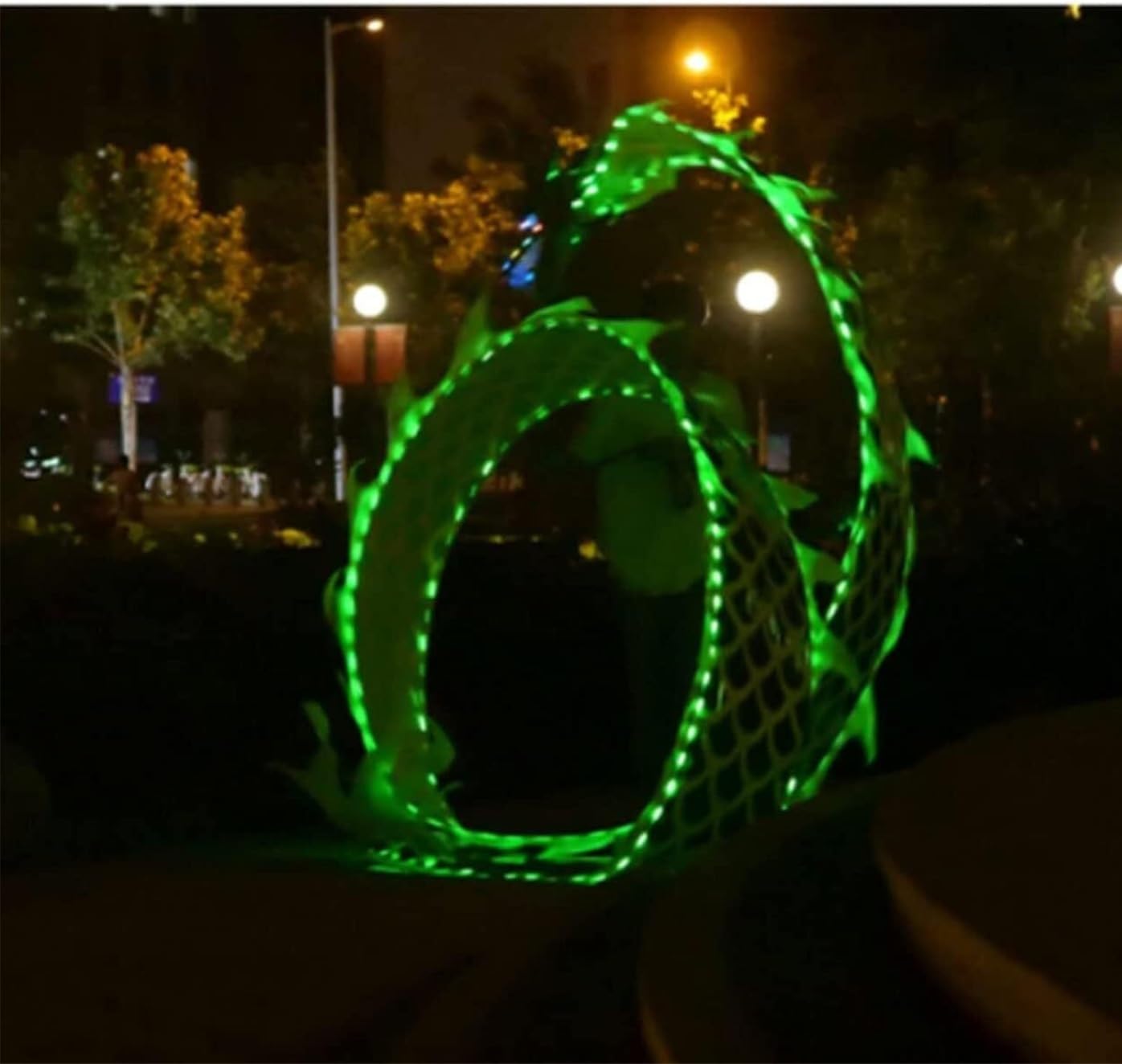 Drago Cinese per Feste Nastro da Danza del Drago Leggero A LED Fitness con Streamer per Capodanno Cinese Wu Lungo Feste Cinesi in Italia(10m)