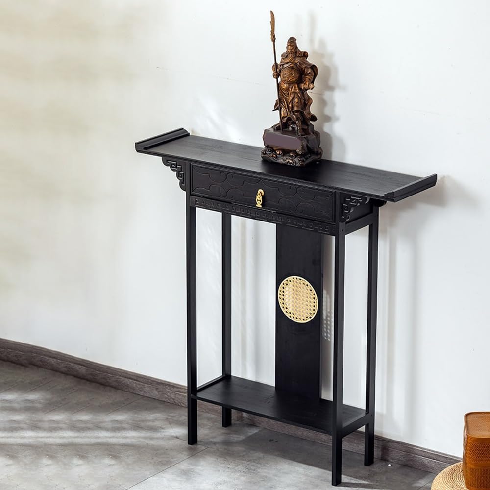 Tavola d'altare Cinese Tavolo da Ingresso con cassetto for Ripiani espositivi | Consolle in legno(Piccolo)
