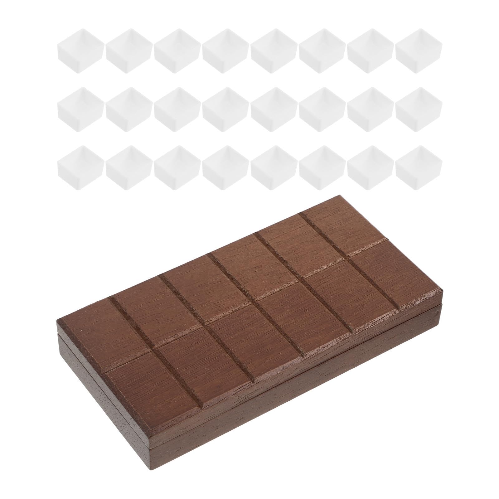 Caja de madera para acuarelas con 24 compartimentos vacíos para paleta de pintura portátil