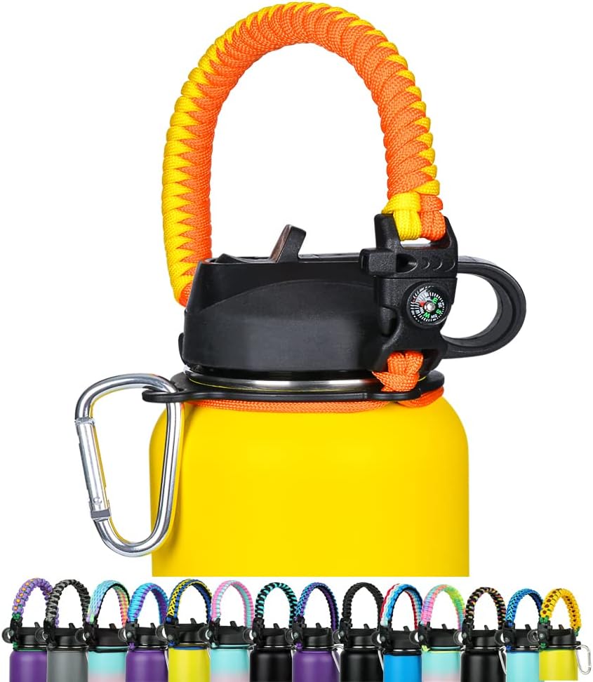 WEREWOLVES Paracord Handle - Fits Wide Mouth Bottles 12oz to 64oz - Paracord Strap Cord - Ideal Water Bottle Handle Strap