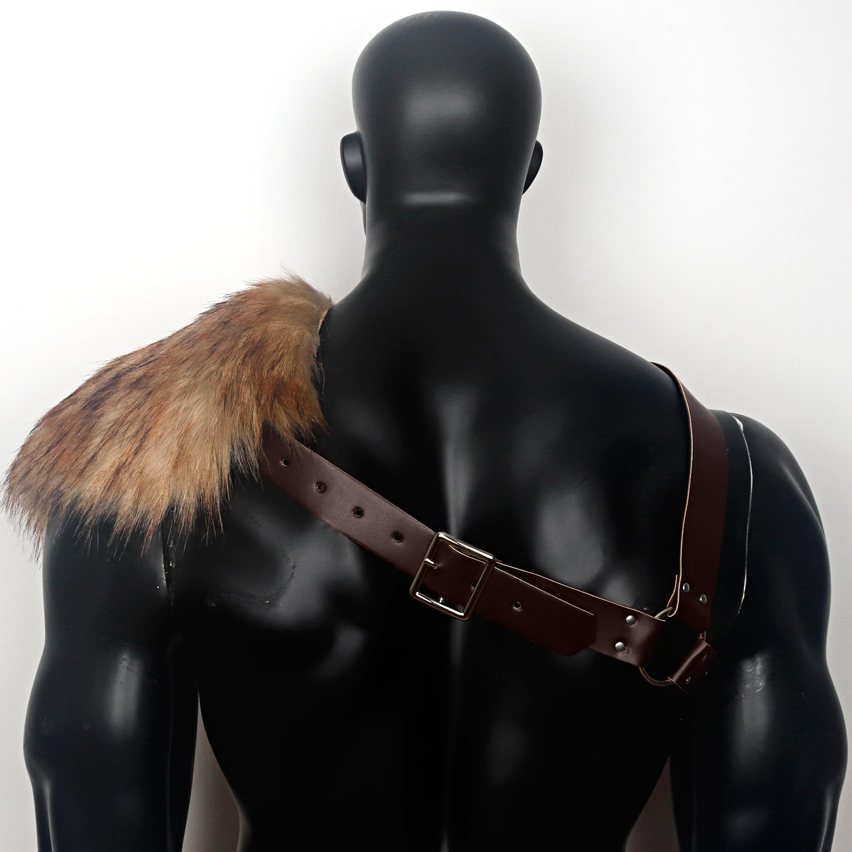 ITODA Cape Viking En Fausse Fourrure Homme Col D'Épaule Pour