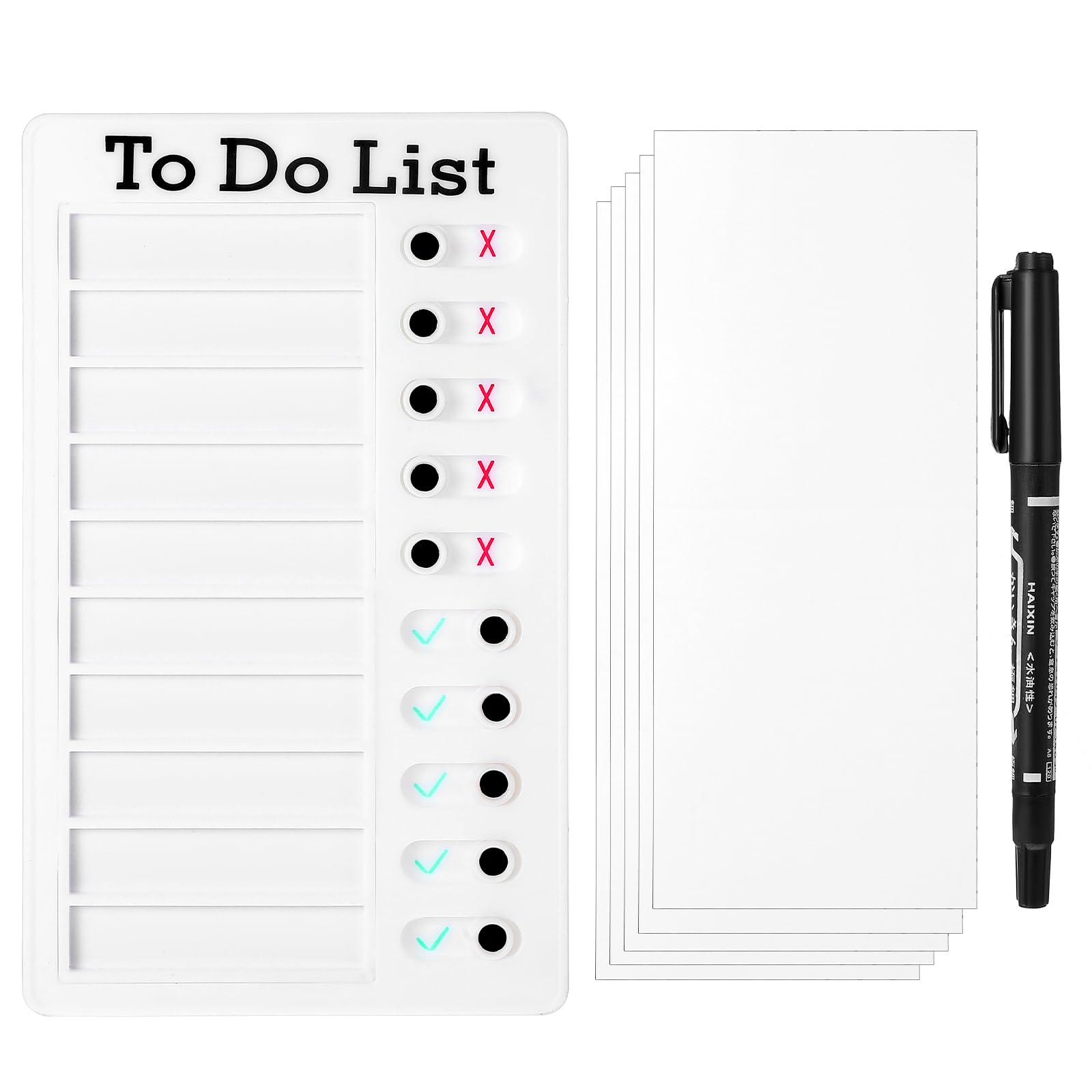 Hpmjz Blank to Do List Boards Chore Chart for Adults Sliding Routine Checklist Detachable RV Memo Board Reminder Daily Responsibility Charts Reusable Task Planning Board for Kids Adults
