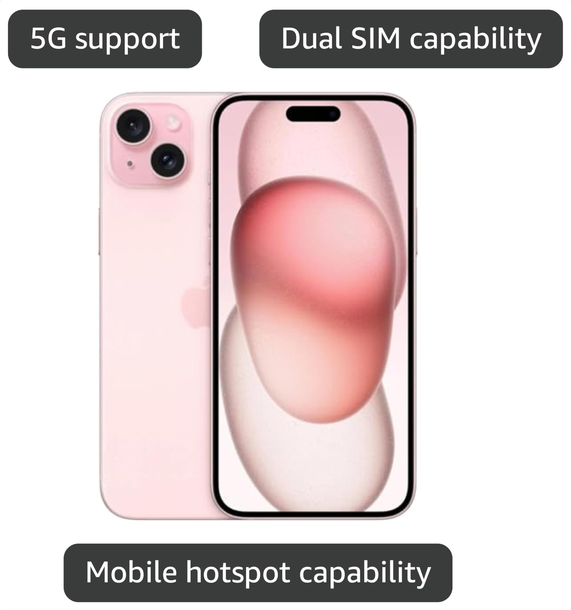 Amazon.com: Apple iPhone 15 Plus, 512GB, Pink - Locked to T-Mobile