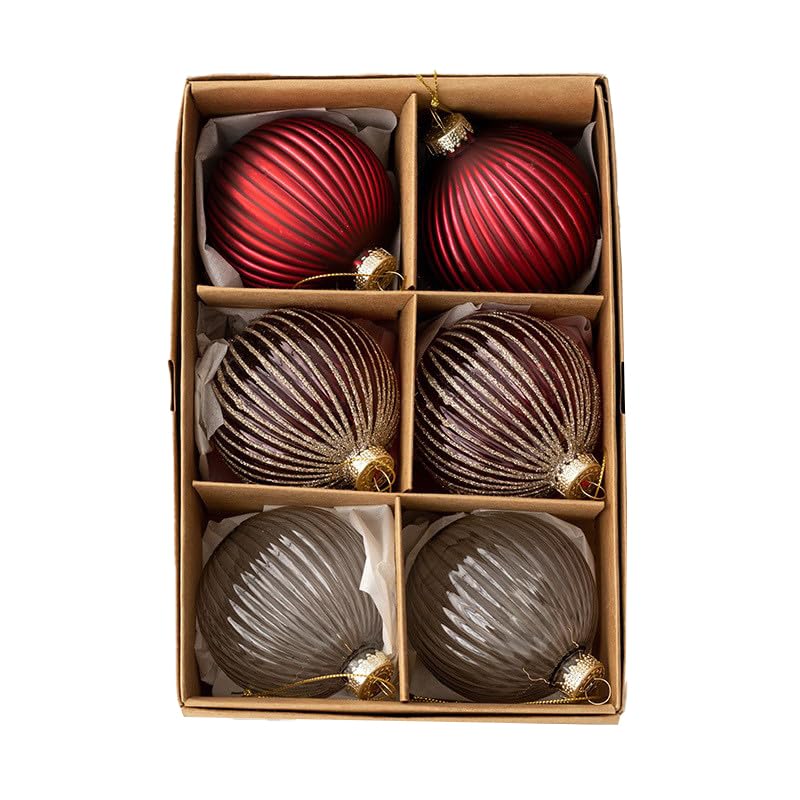 Amazon.co.jp: ガラスボール 60mm 6個セット Cタイプ レッドMIX : おもちゃ