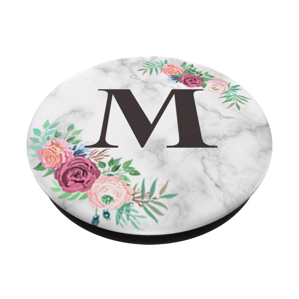 Amazon.com: Cute Letter M Rose Floral Monogram Pink Green Gray