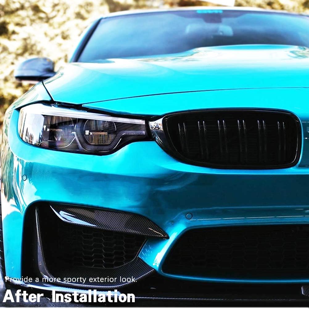 Dry Carbon Fiber Eyelid Cover for BMW F80 M3 & F82 F83 M4 2015-2019 Front Bumper Air Vent Lip Spoiler Chin Splitter Fog Lamp Trim Factory Outlet