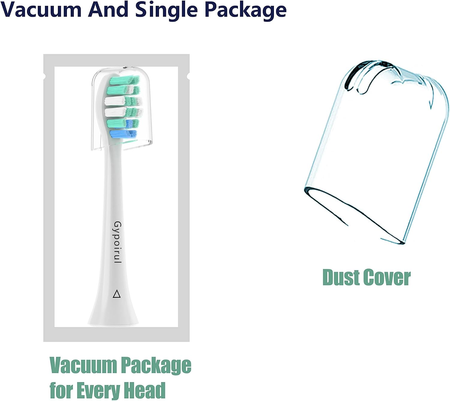 Toothbrush Replacement Heads Compatible with Philips Sonicare Replacement Heads, Electric Brush Head for 4100 5100 6100 9023 W Optimal Plaque Control 10 Pack, Green-blue