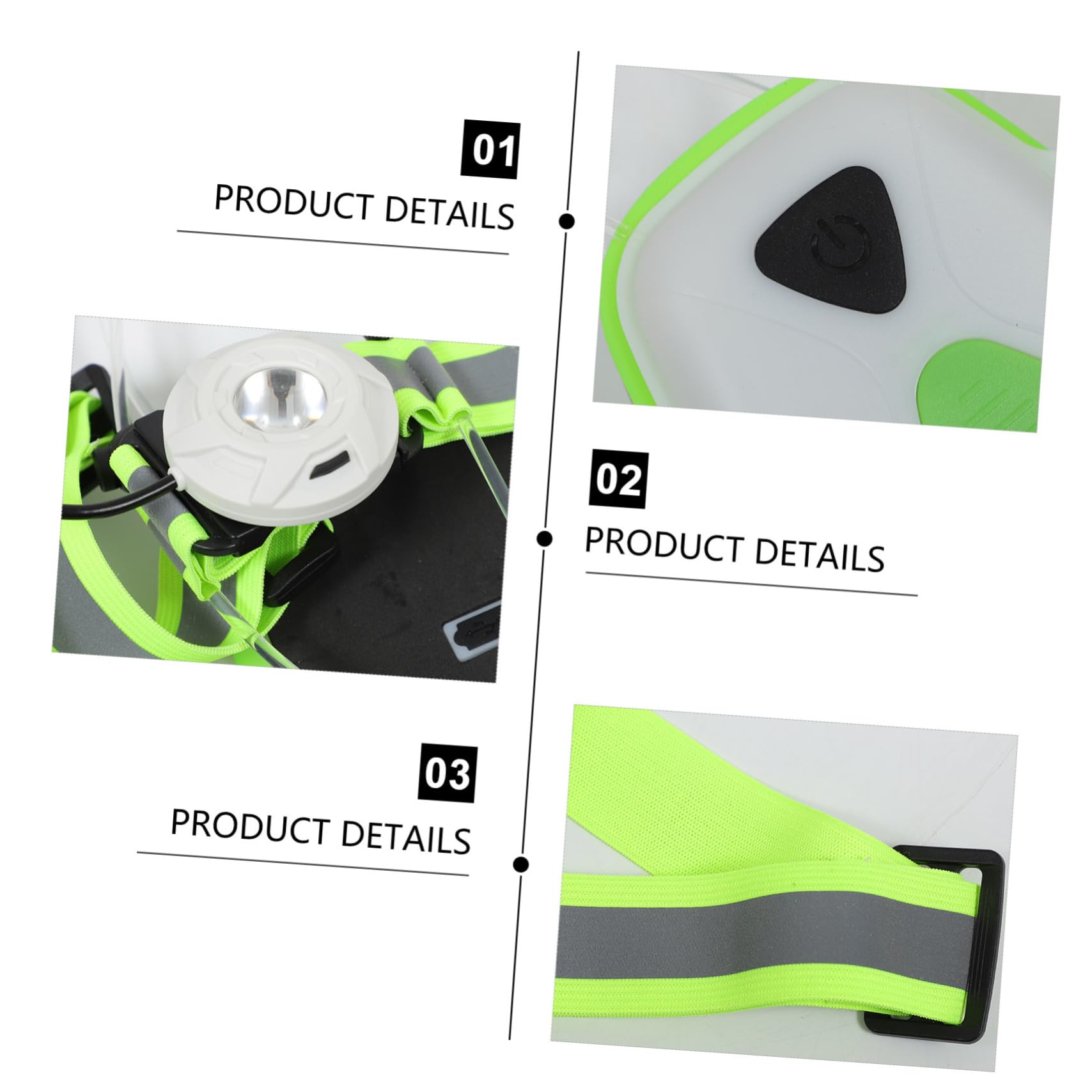 Gilet de Course Lumineux Réfléchissant Rechargeable pour Nuit 1200mah
