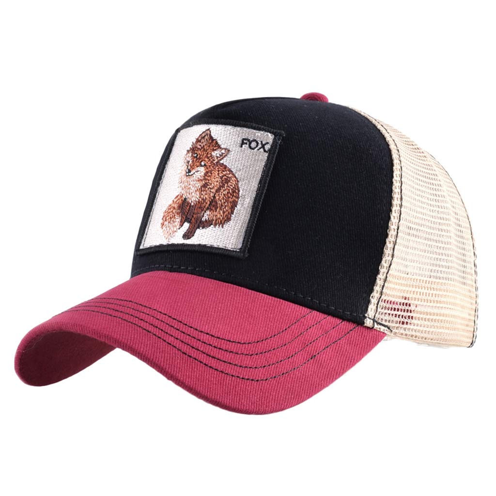 AbourbayUnisex Animal Mesh Trucker Hat Snapback Square Patch Baseball Caps