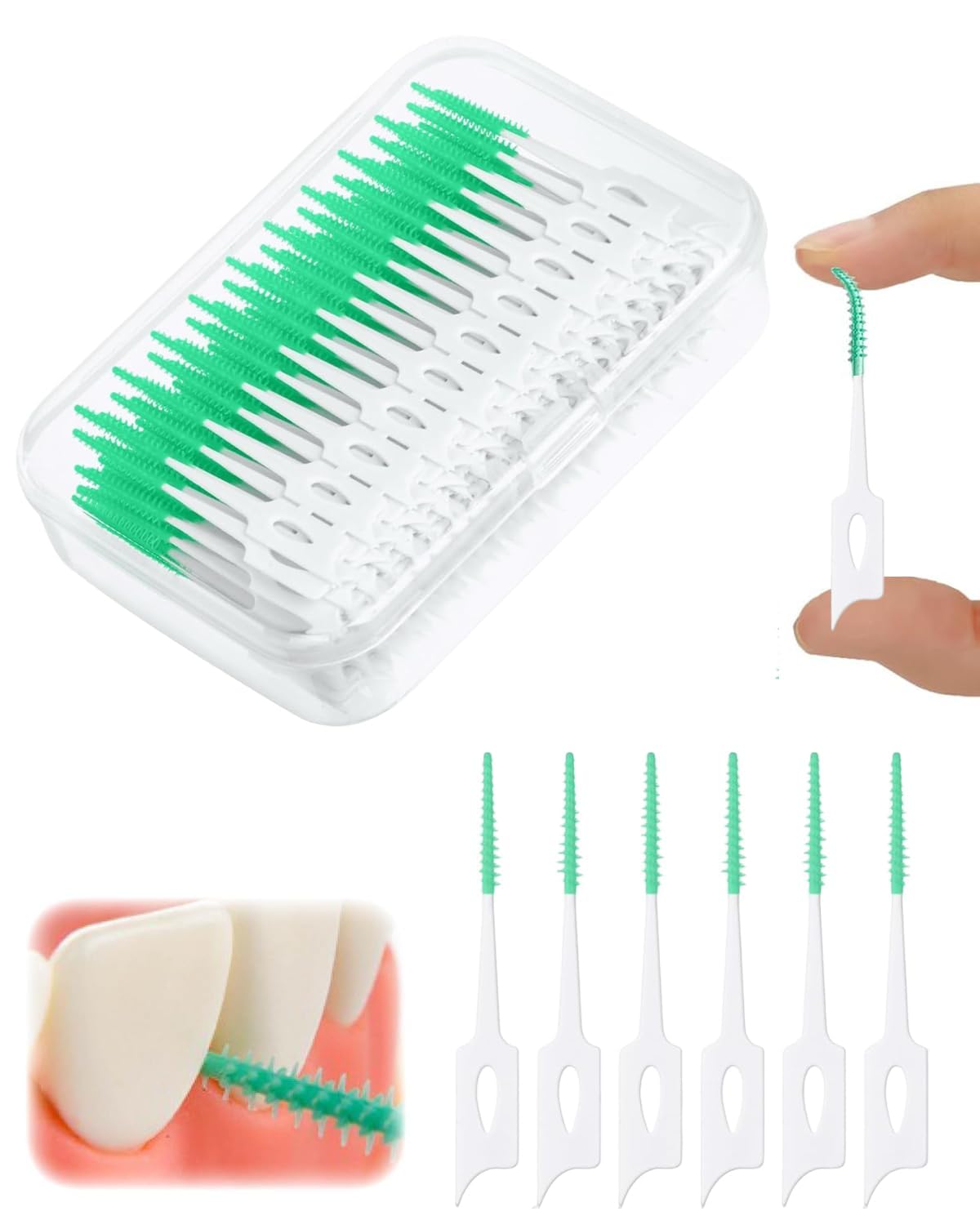 200 Pcs Interdental Brush, Silicone Head Safe Interdental Brush for Teeth, Portable Plaque Removal with Tooth Floss Sticks for Oral Care Brush Cleaning Tool (Light Green) (B0D9QDSDVZ) Amazon Price History, Amazon Price Tracker