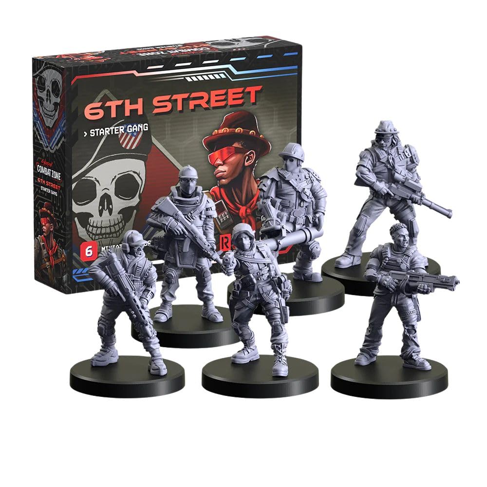 Monster Fight Club, Combat Zone Miniatures: 6th Street Starter Gang, Grey, 1.2 cubic inches