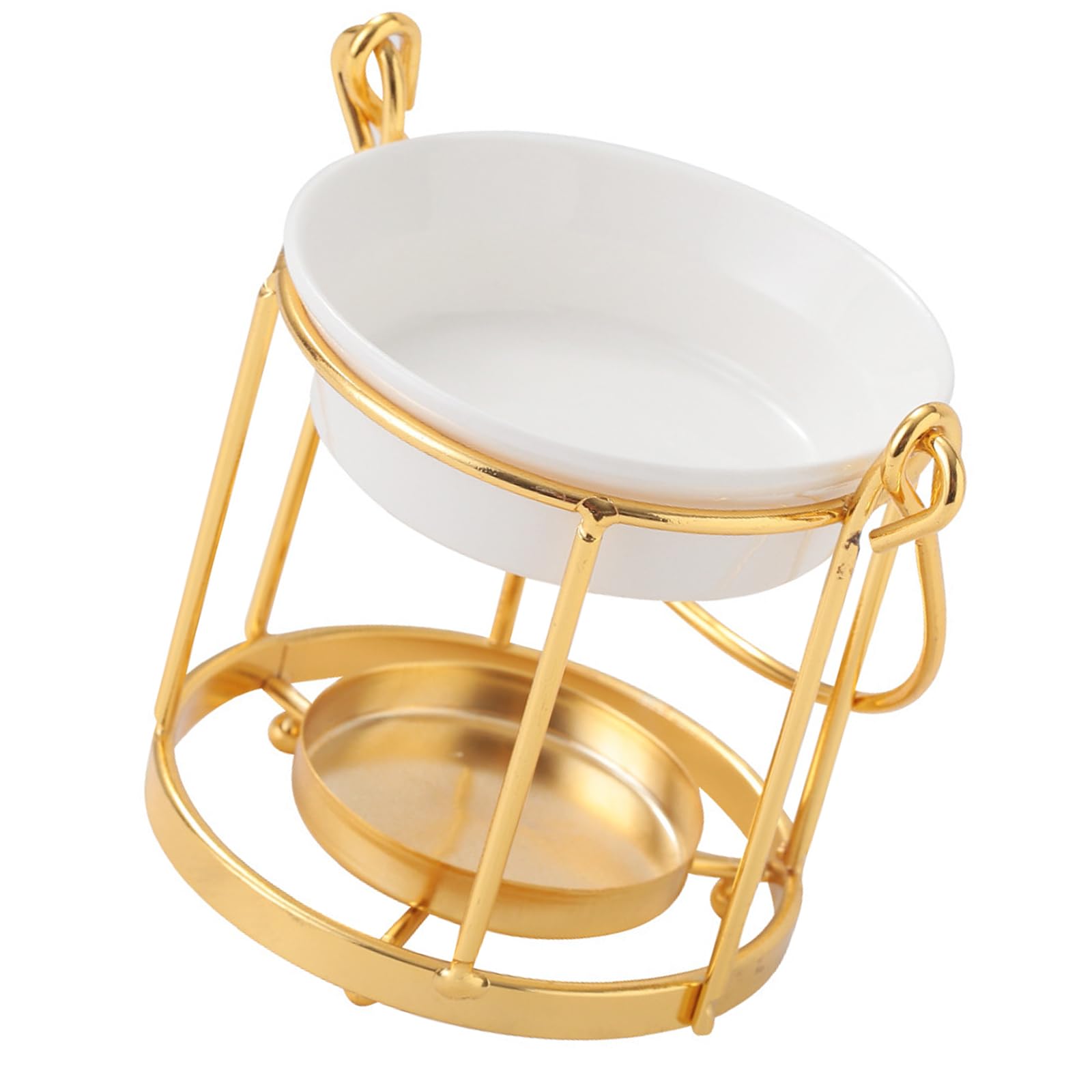 GTYLF Metal Cage Shape Essential Oil Burners Melt Warmer with Ceramics Bowl for Relaxing Aromatherapies Portable Scent Diffuser