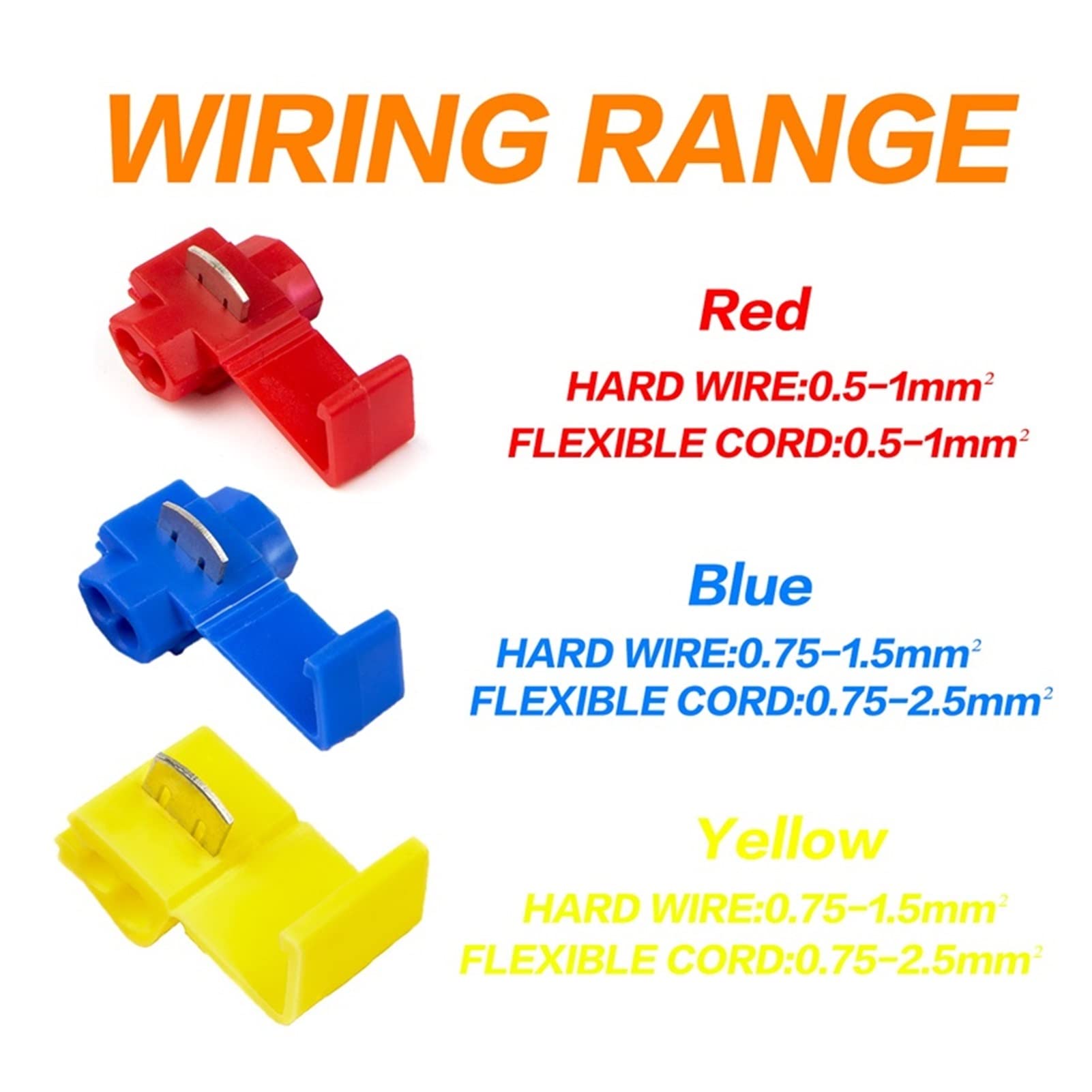 Connettori a crimpare, terminali a crimpare, 30/80/135PCS Clip a connessione rapida in scatola Separatore a crimpare for cavi e cavi Terminale Connettore a labbro Morsetto morbido Distributore morbido