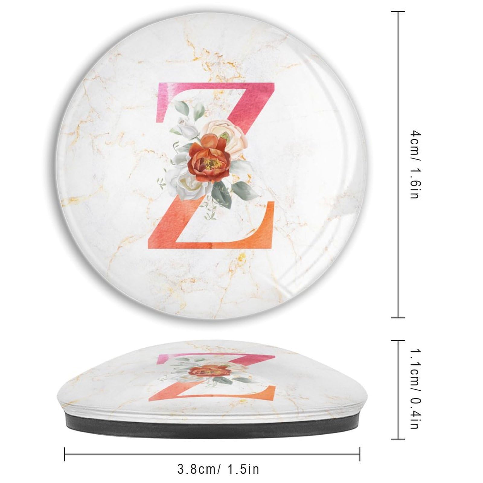 Imanes de nevera con monograma inicial Z, color rojo, pizarra blanca magnética para nevera, alfabeto, blanco, naranja, floral, vidrio, imanes pequeños, calcomanías magnéticas de una sola