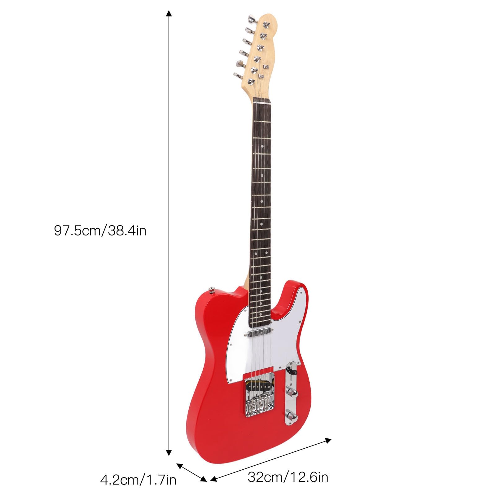 Kit Chitarra Elettrica per Principianti, Chitarra Elettrica per Chitarra Elettrica per Principianti Adulti Serie ST con Borsa, Corda, Tracolla, Plettro, Chiave e Cavo di (Rosso)