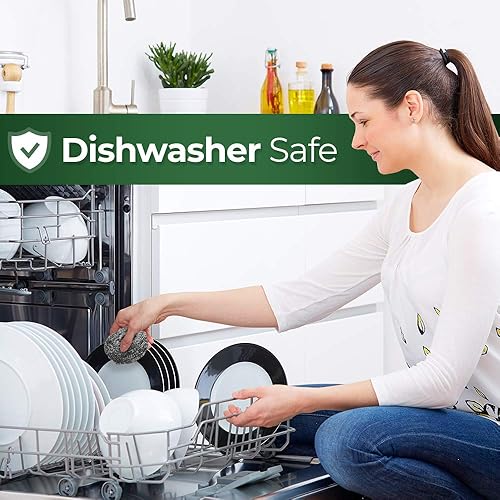 Vista 7 de Stanley Home Products Depuradores de acero inoxidable – Esponja resistente a la corrosión para ollas, sartenes, parrillas, hornos, fregaderos