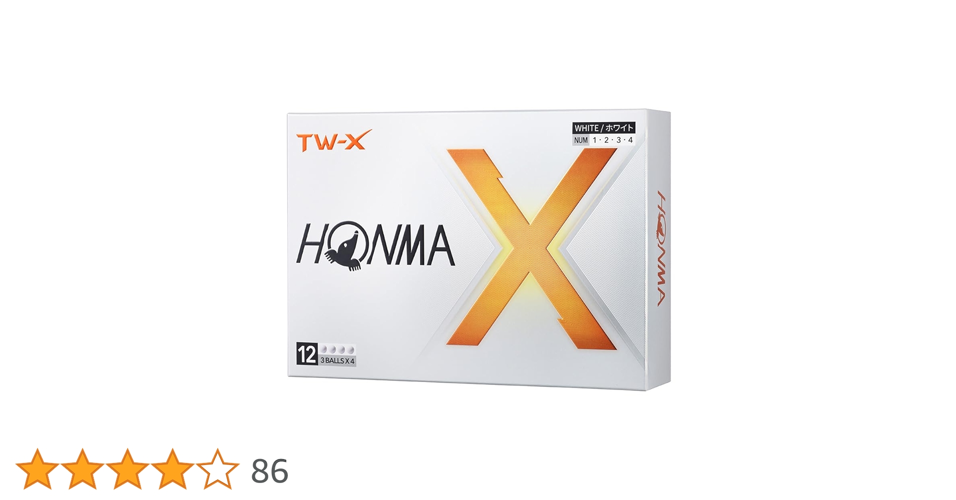 HONMA　ゴルフボール　TW-S 1ダース12個入り　4箱セット　新品　白 本間ゴルフ ホンマ HONMA 2024 TW-X TW-S ボール 1ダース(12球入) 2024