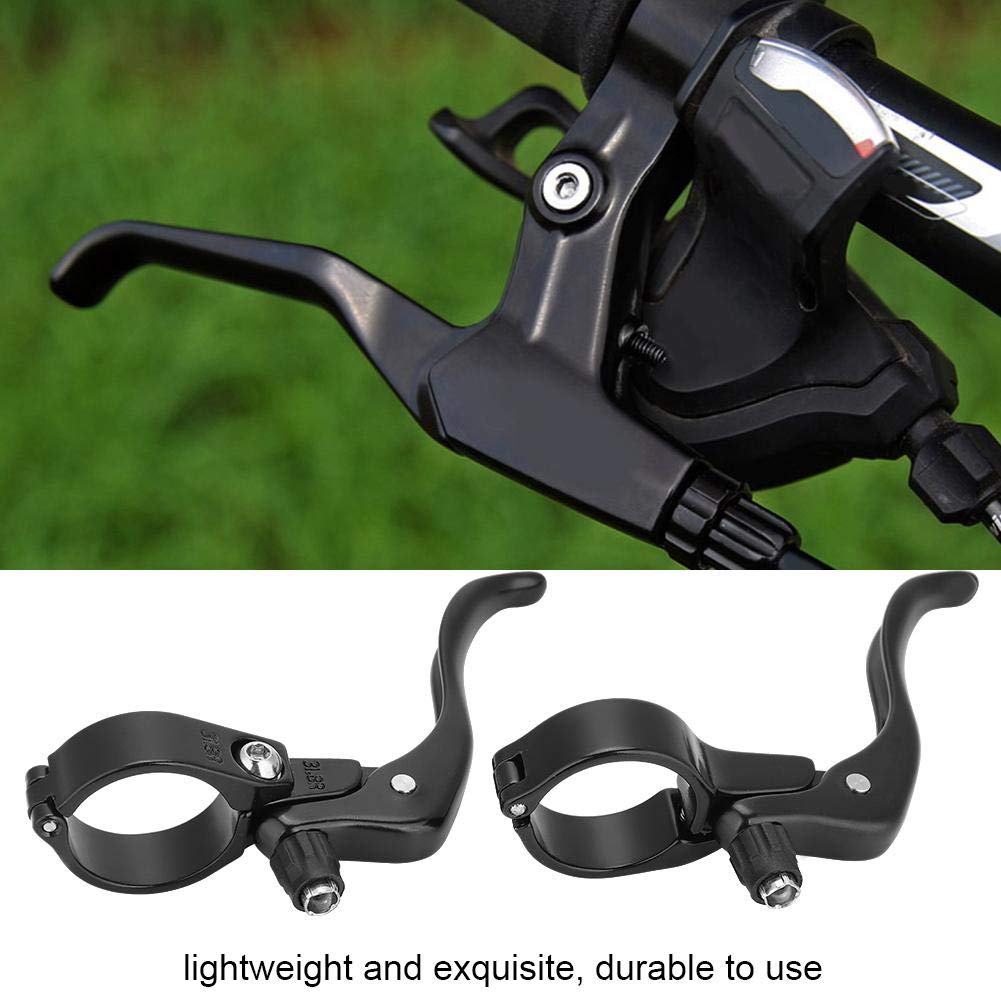 31.8mm ycle Brake Lever Left/Right ycle Hand Brake Levers,1 Pair Aluminum Alloy BMX MTB Road Mountain Bike Disc Brake Bar Handle Level Black Silver(Black)