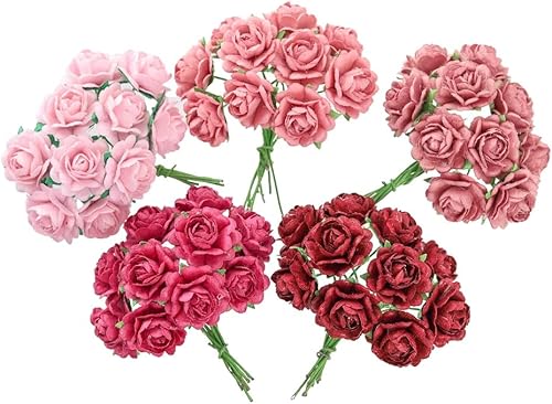 Mini pétalos de corazón hechos a mano, rosas de papel de morera, 0.709in, flores de papel de morera, álbumes de recortes, boda, suministros de