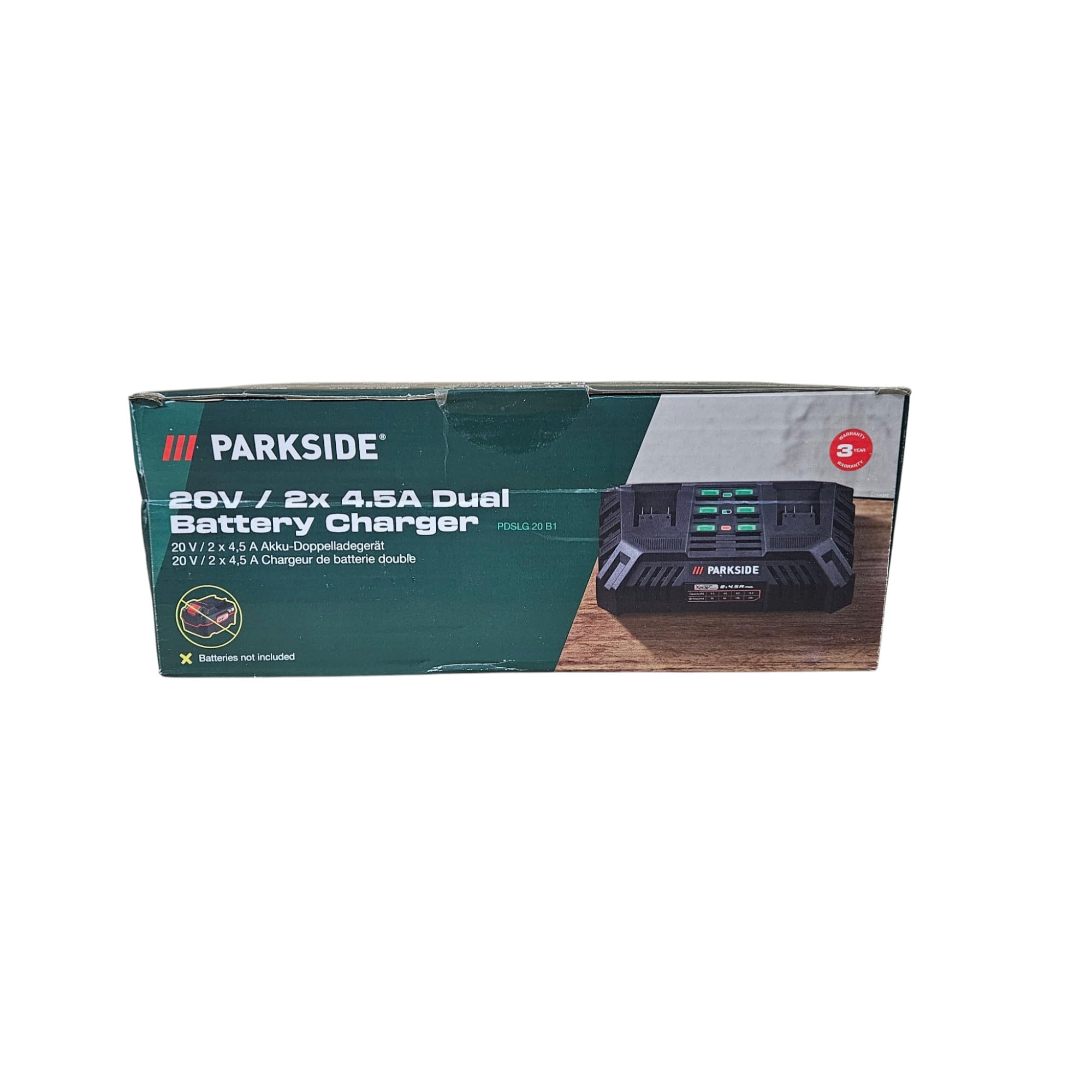 Cargador rápido de batería Doble PDSLG 20 A1 (Equipo Parkside X20V)