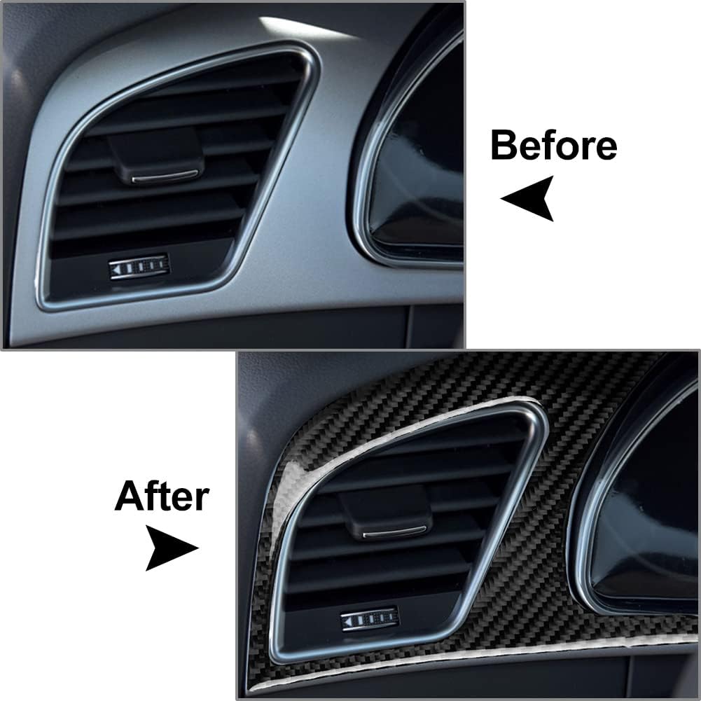 Cninba13 2PCS Carbon Fiber Dash Board Instrument Panel Dashboard Trim Cover Grain Interior Decoration for Audi A5 RS5 S5, LHD