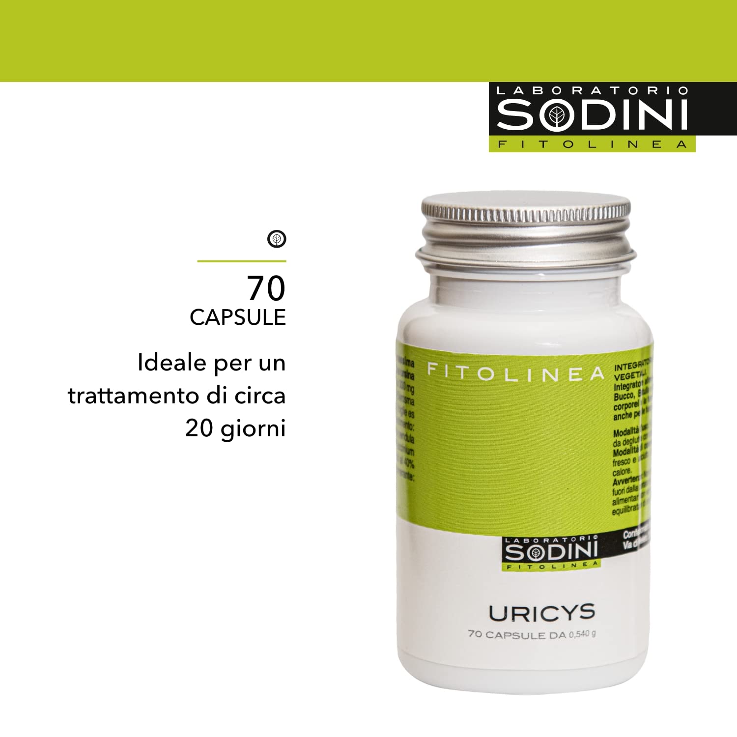 Uricys - Integratore Alimentare - con Uva Ursina, Bucco, Mirtillo Rosso e Betulla - per il Benessere delle Vie Urinarie - 70 Capsule