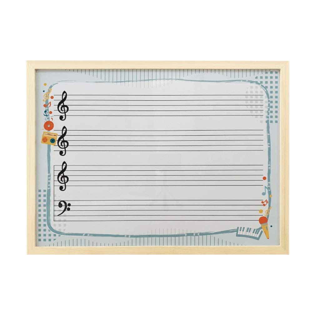 Lavagna con doghe Cornice in Legno appesa per la Lettura della Musica per i Record di Formazione per l'insegnamento della Musica (Colore: Bordo Beige, Dimensioni: 45X60CM)