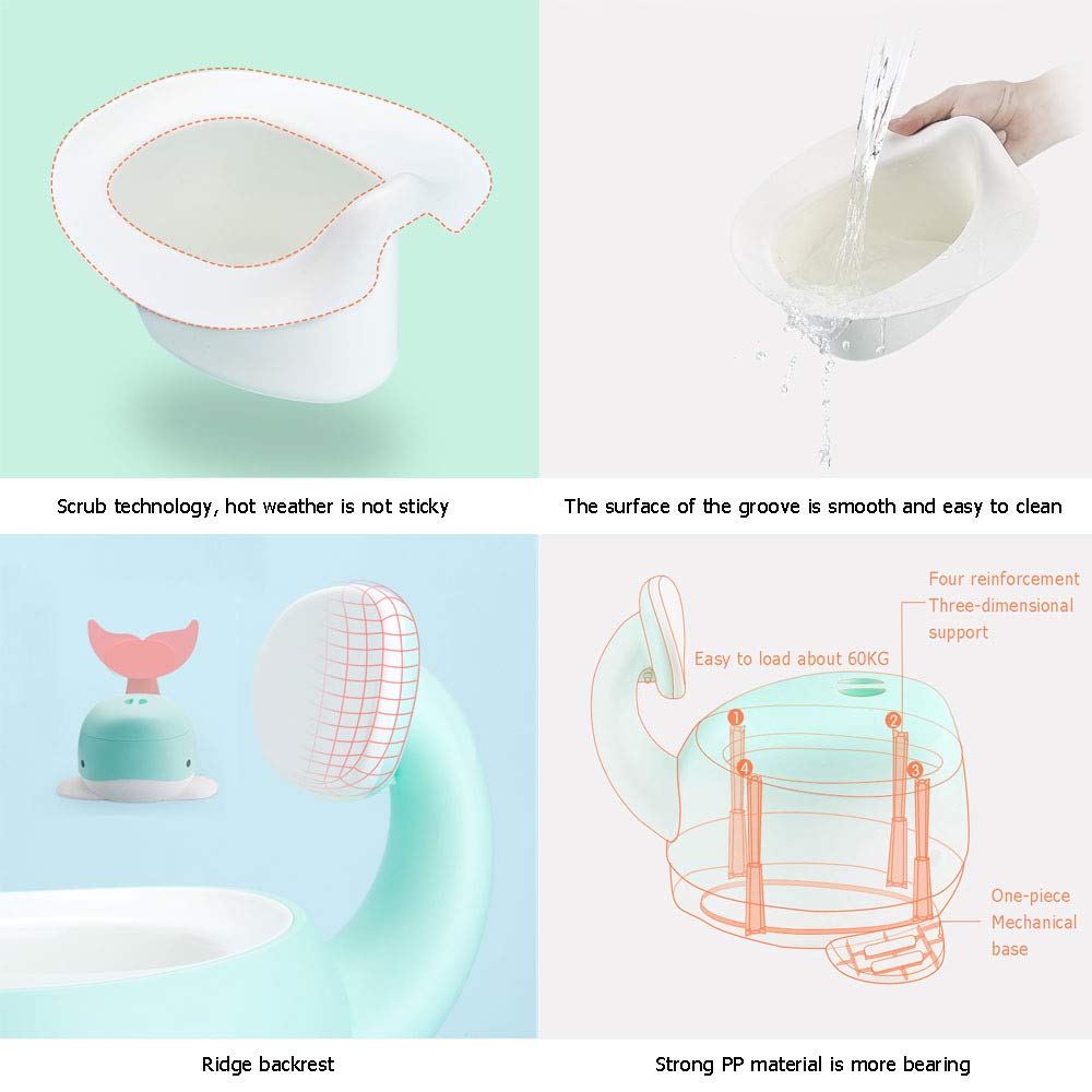 Vasino per Bambini con Schienale, Sedile da Toilette Divertente per Neonati E Bambini - Stabile E Confortevole per Il Tuo Bambino,Pink