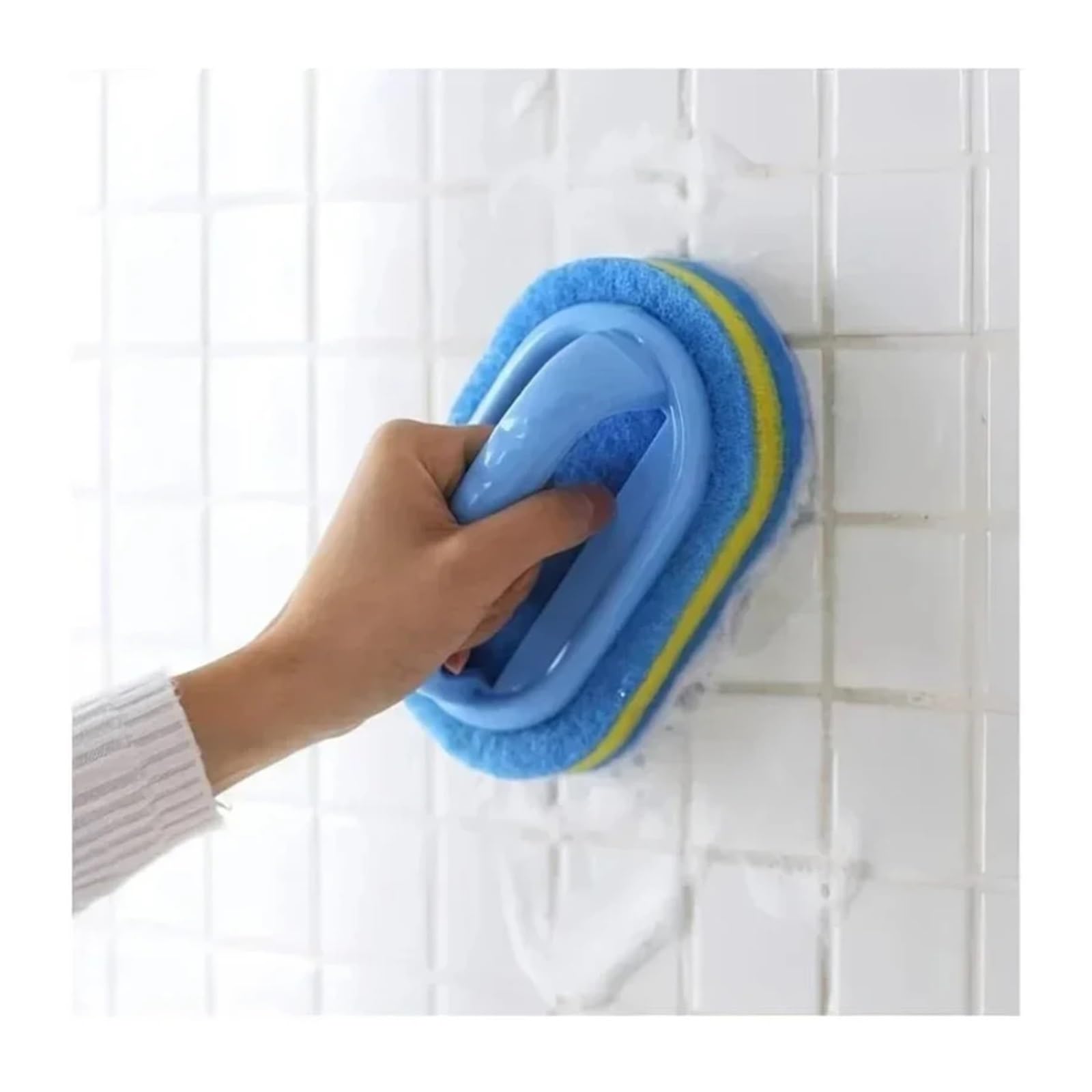 Cepillo de limpieza de esponja con asa, versátil para azulejos de bañera y cocina para una limpieza eficiente del baño y el hogar, y cepillo de esponja fácil de usar
