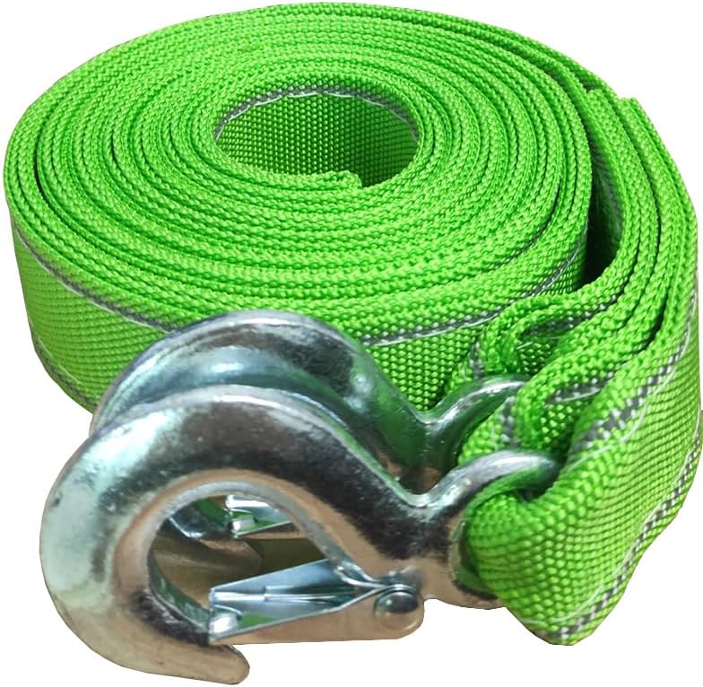Heavy Duty Tow Strap, Green Polyester, 16.4ft x 1.77in, 18000 lb ...
