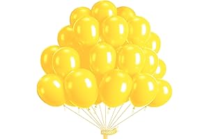 EMART 100PCS Yellow Balloons 12 Inch with Ribbon