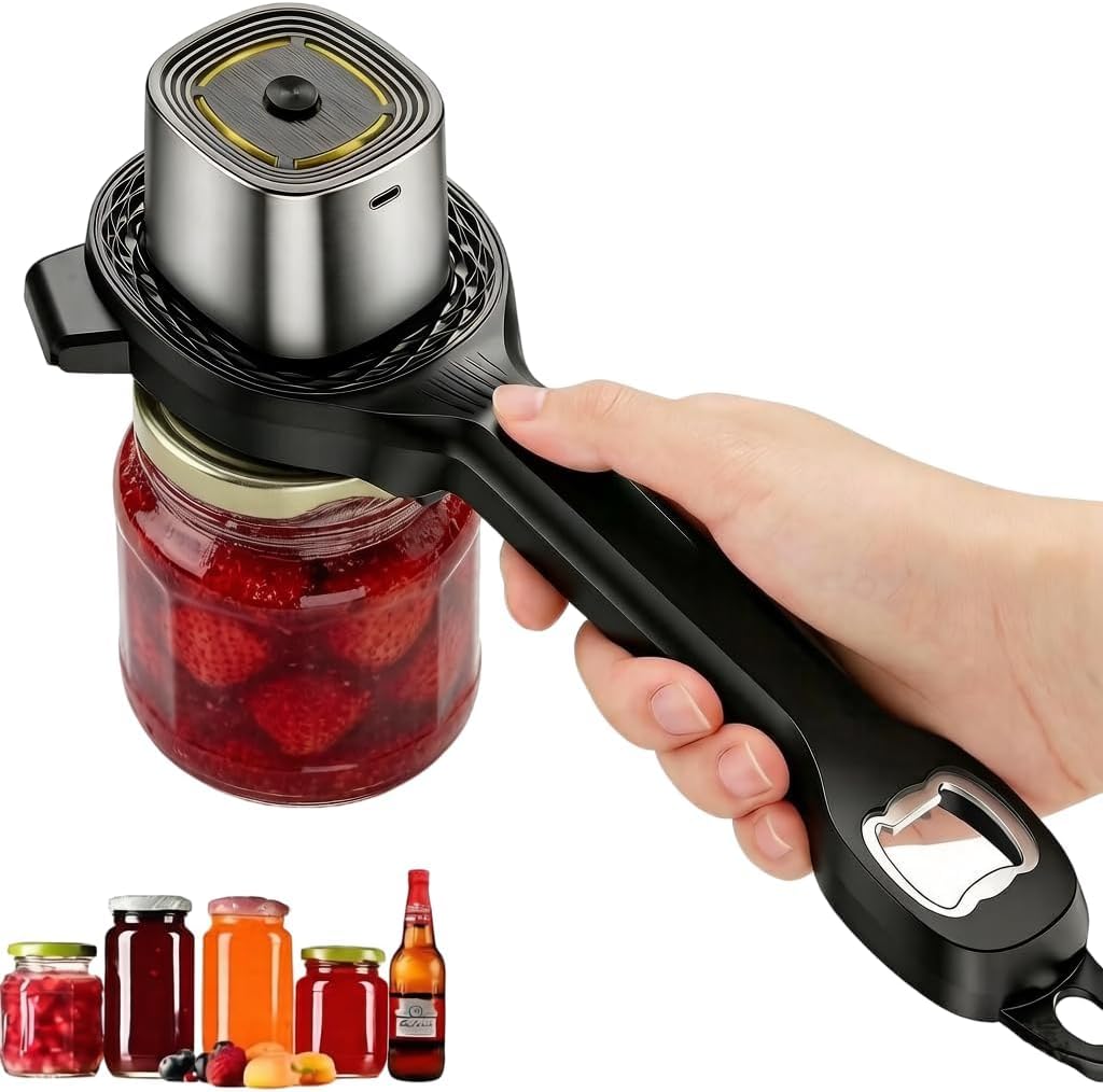 Elektrischer Glasöffner für Senioren, stufenlos verstellbares Design, bequemer handlicher Griff, multifunktional für Senioren und schwache Hände und Kinder, Geschenk für Mutter (φ: 2,5 cm ~