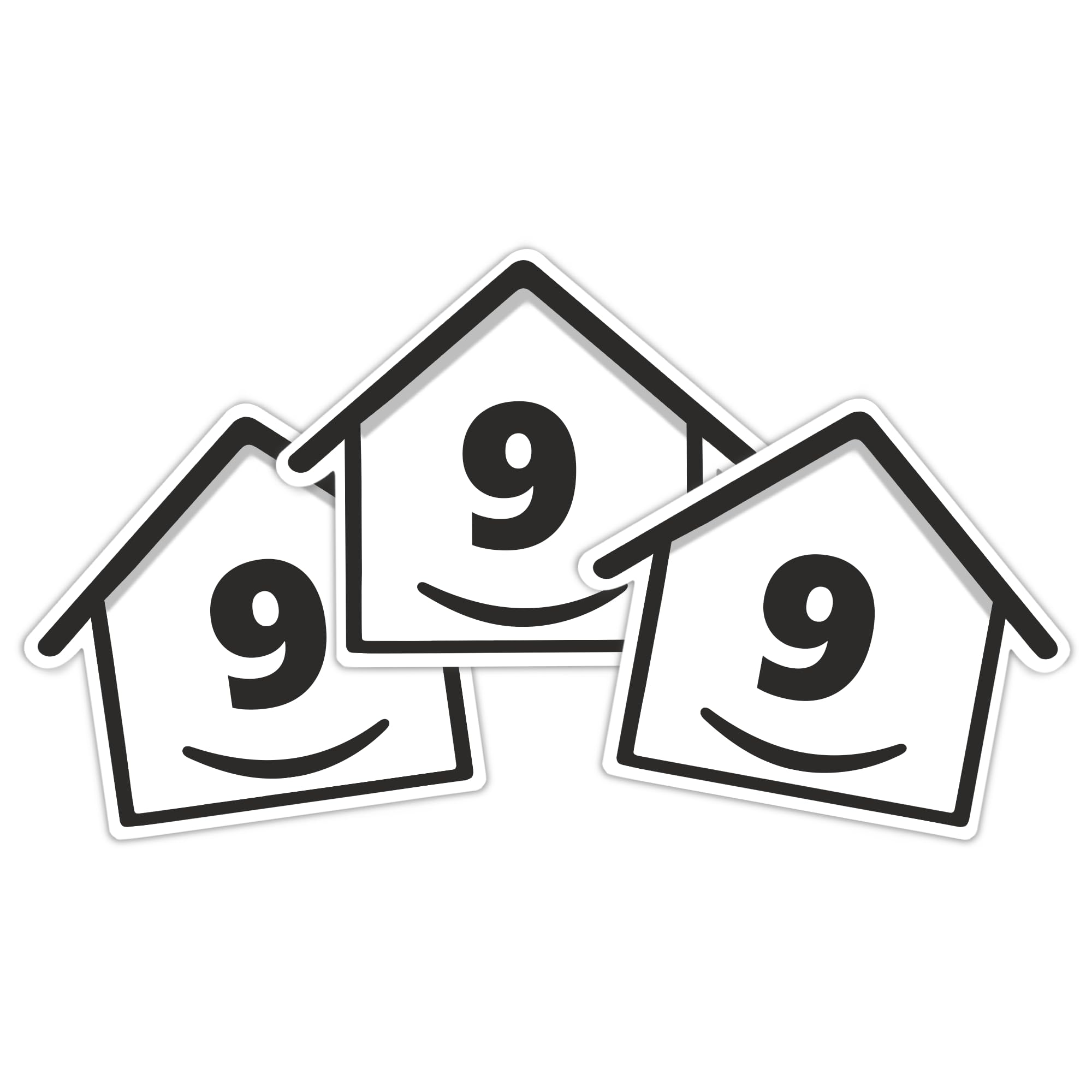 3 x Bin Numbers for Wheelie Bins, 1-99, 15cm ‘Happy House’ Design Dustbin Stickers, Easy Application Stick On Number Stickers - Weatherproof Self Adhesive Vinyl, Black (21) — view 38