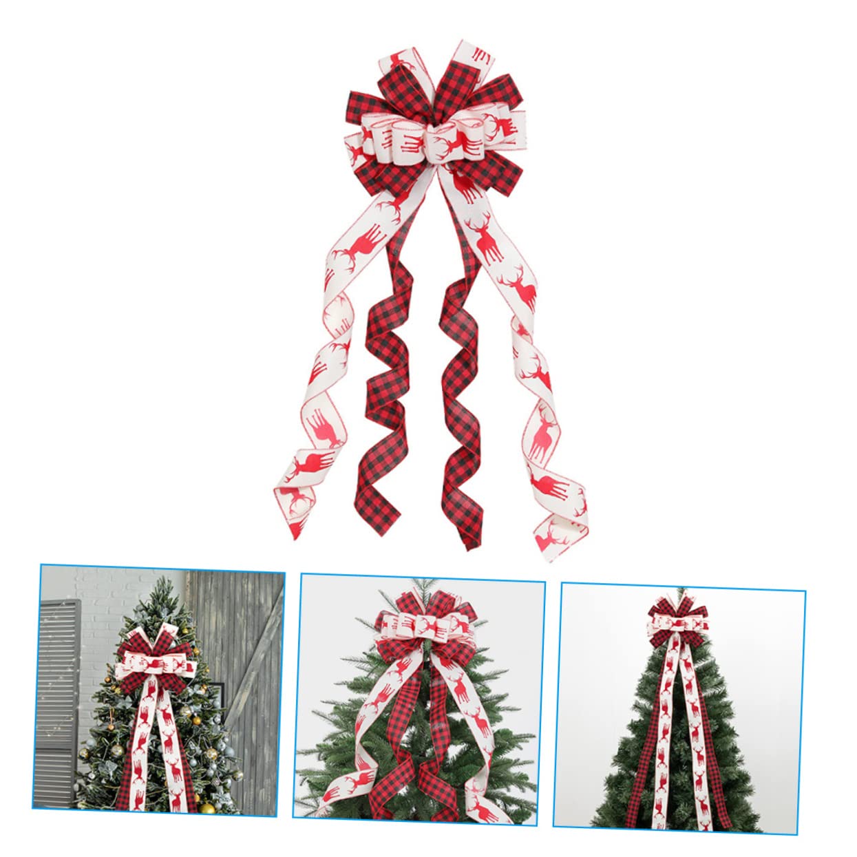 Cabilock 3st Weihnachtsbaumschleife Schaufenster-schleifenknoten Schleifen Für Kränze Weihnachts-DIY-Ornament-Accessoire Weihnachtsdekorativer Bogen Weihnachts-Topper-Schleife Kranzbögen