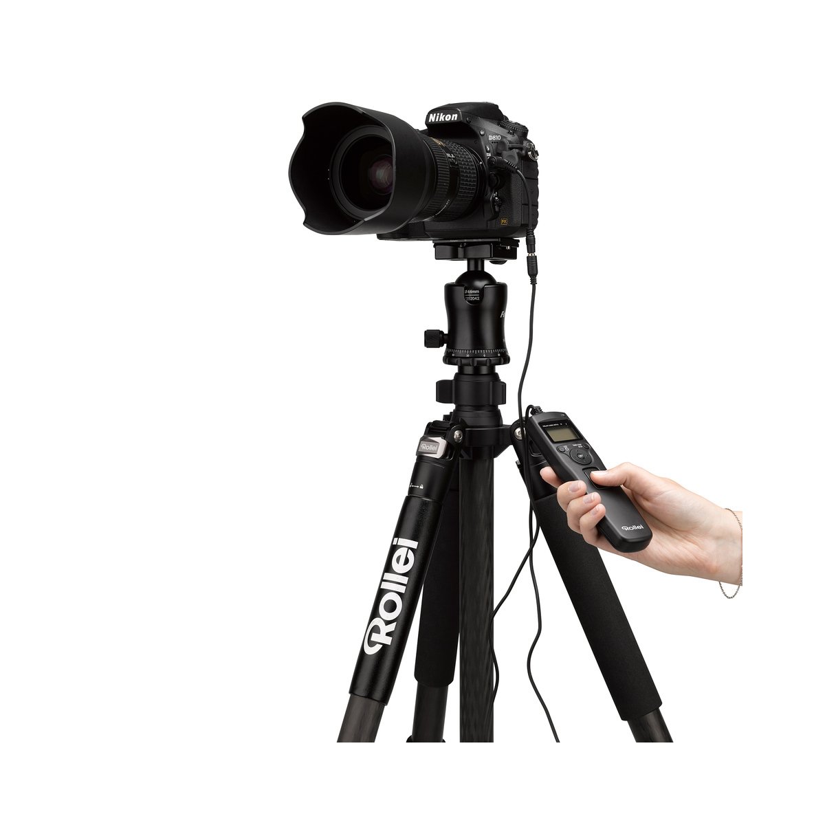 Rollei Cavo di scatto Nikon - Telecomando con Schermo LCD con Retroilluminazione - Nero