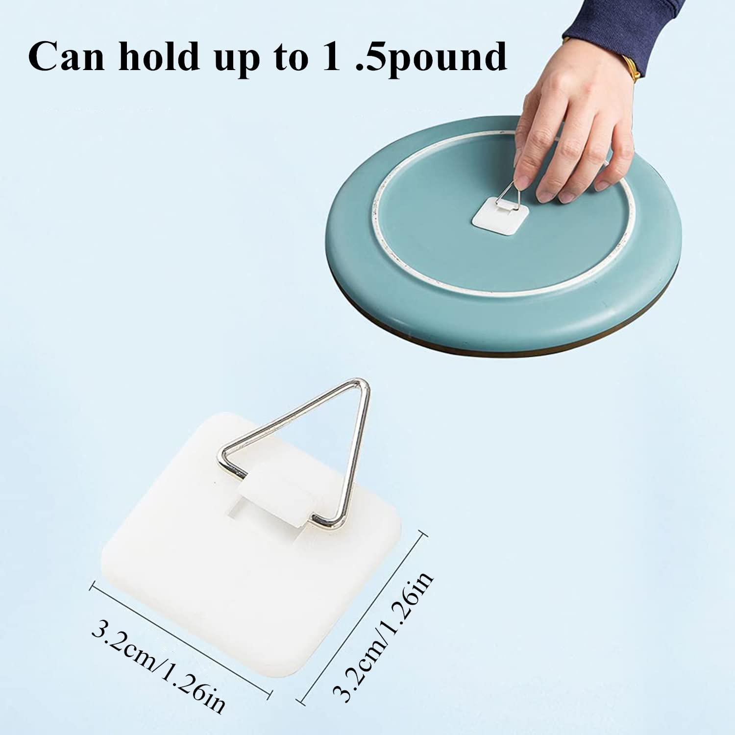 Ganci Autoadesivi Invisibili Per Piatti - 50 Pezzi Bianchi Con Gancio In Metallo