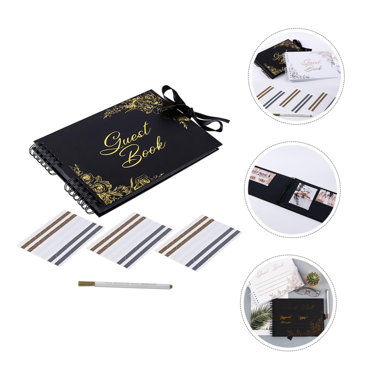 Uonlytech Libro Ospiti Matrimonio in Carta Album delle Firme per Ricevimento Libro Presenze Nozze Personalizzato per Ospiti
