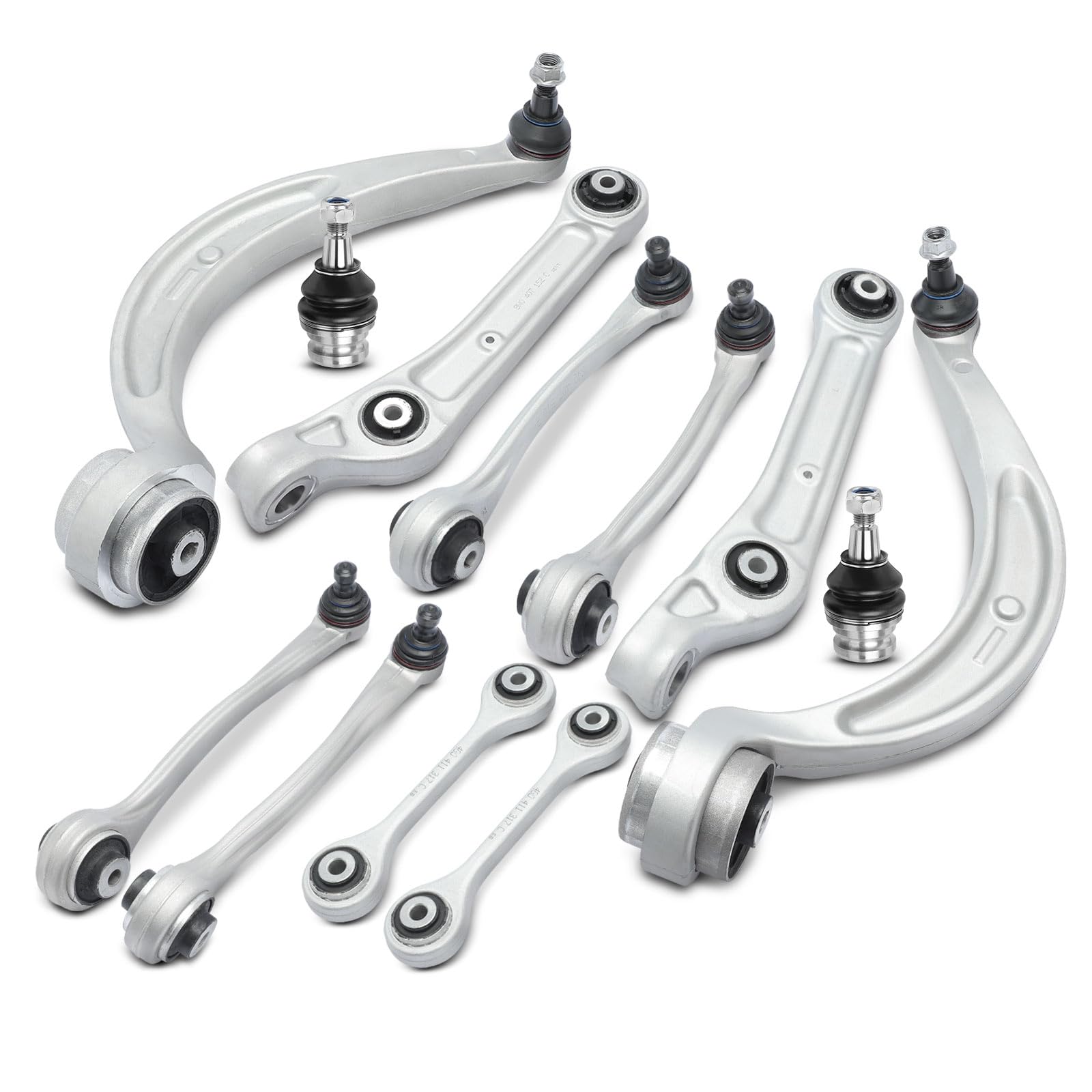 Frankberg 2x Asta di accoppiamento + 2x Giunto di supporto Giunto di Guida + 8x Braccio di controllo Compatibile con A4 Avant 8W5 8WD A5 Sportback F5A F5F A4 8W2 8WC A5 Cabriolet F57 F5E 8K0411317C