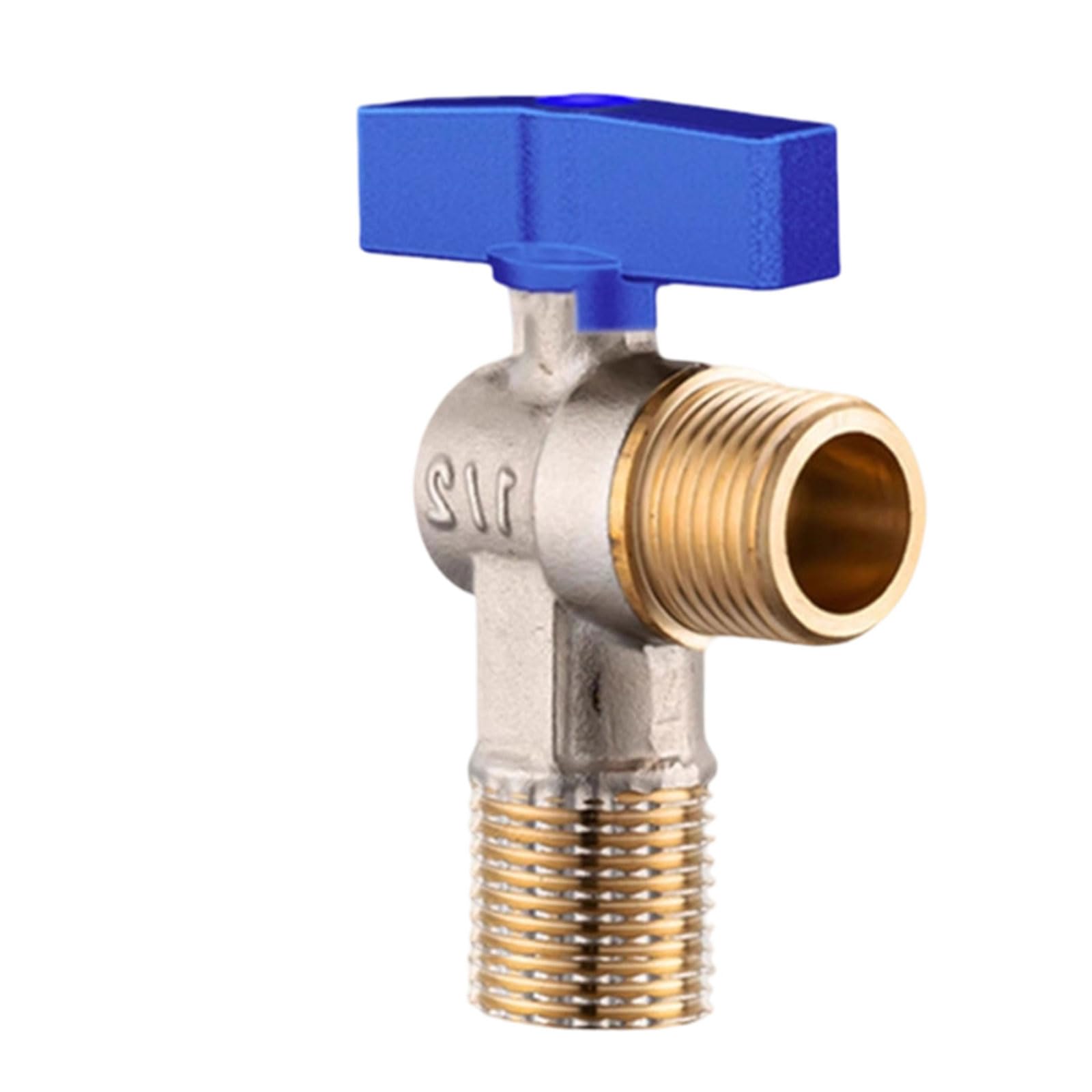 Pangboer Brass Blue Handle Bathroom High Flows Hot/Cold Water Shut Off Valves 1 / 2Inch Turn Angles Stop Valves Metal Plumbing Fitting Turn Angles Stop