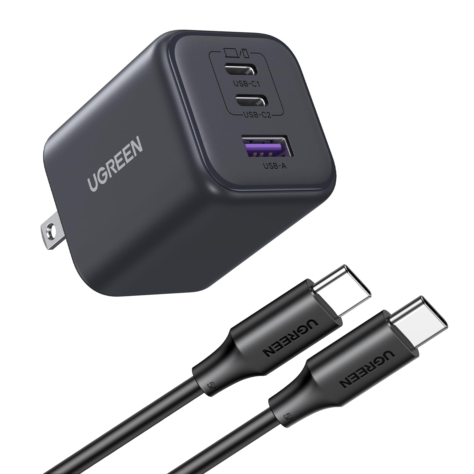 45W USB C GaN Charger for iPhone 17, PPS 3 Port Super Fast Charger Block for iPhone 17/16…