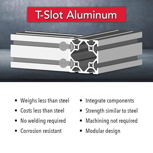 Miniatura 7 de 8020, 2020, Serie 10, 2 pulgadas x 2 pulgadas, extrusión de aluminio con ranura en T, riel de barra de ranura lineal extruido 8020 (72 pulgadas de