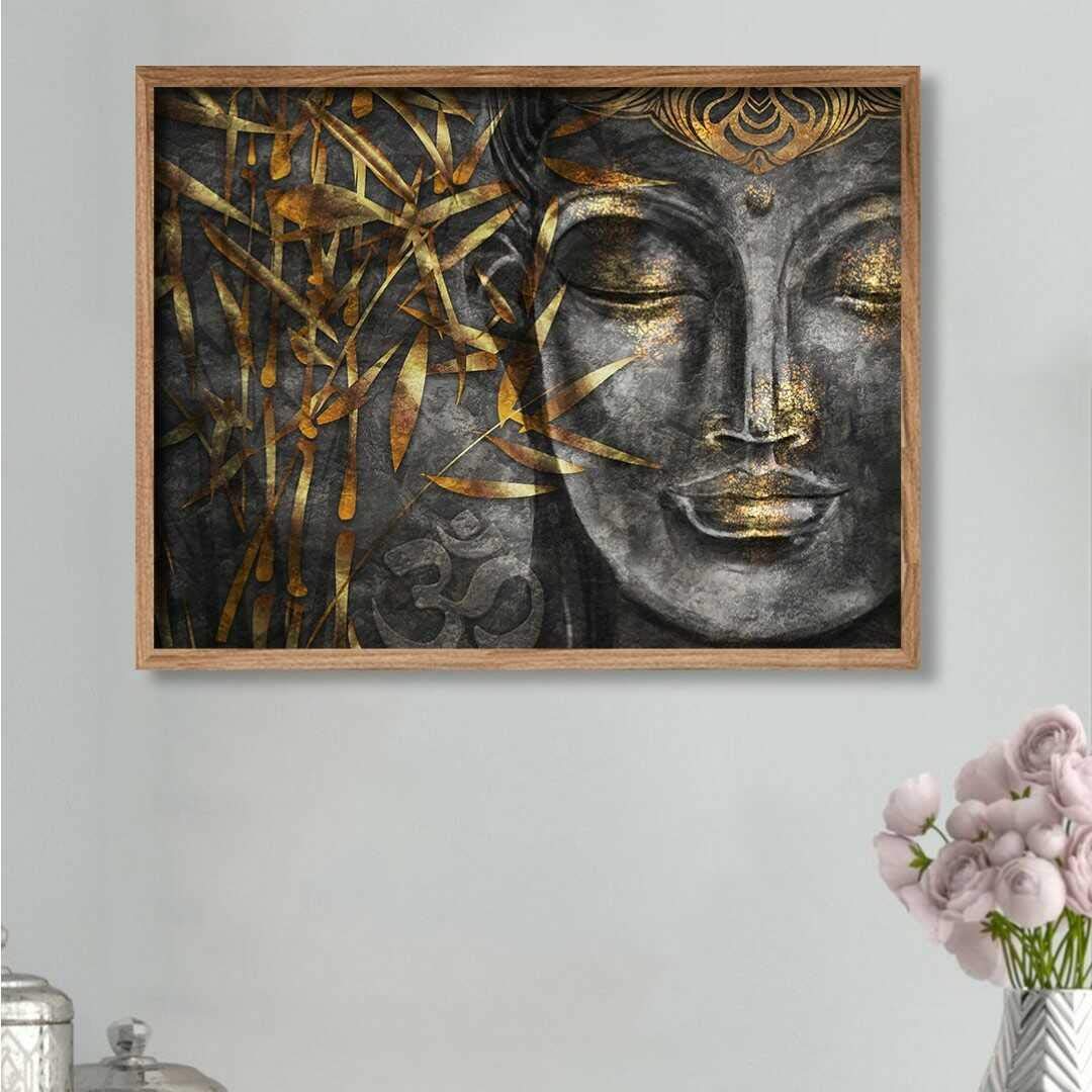 White Buddha Canvas Painting - Calming Wall Art -17