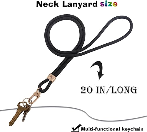 Miniatura 3 de Llavero con cordón para el cuello de alta calidad, para credencial de identificación, llaves, cartera, para hombres y mujeres