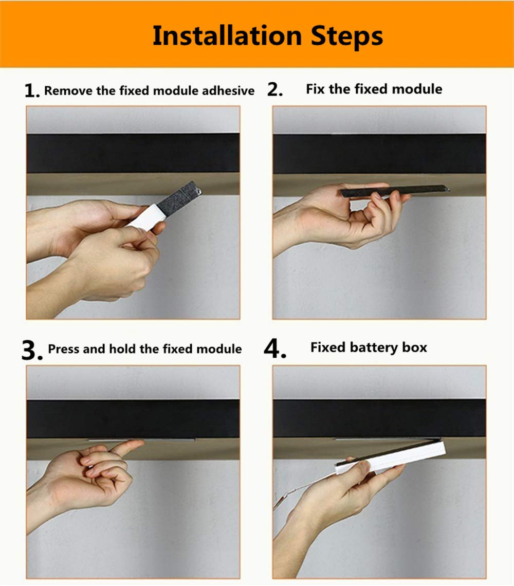 Tira de luces LED alimentada con pilas, sensor de movimiento, tiras de luz LED de luz nocturna inteligente activada por movimiento, tira de luz LED para habitación luz blanca fría, 5 m