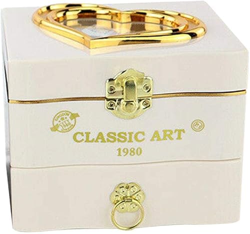 Just E Joy Joyero musical de bailarina Caja organizadora de joyas para niñas regalo de bailarina para niñas blanco